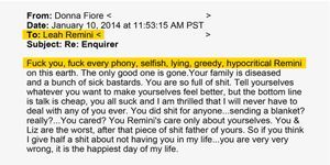 Email to Leah from her stepmother after Stephani Remini’s death